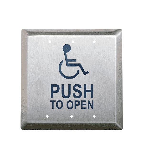 Camden Camden: 4-1/2" Square Push Plate Switch, Concealed Screws Push to open faceplate graphic. CMD-CM-45/4 - main